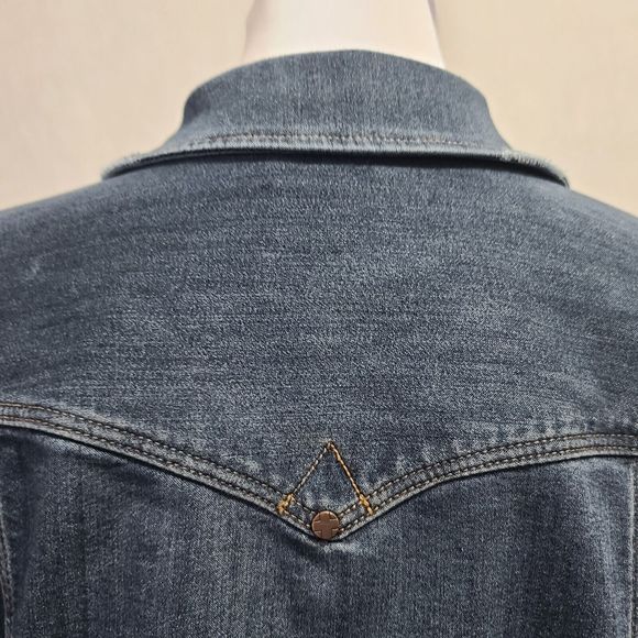 Liverpool Los Angeles Distressed Denim Jacket Women's Size Large Blue - Picture 9 of 12